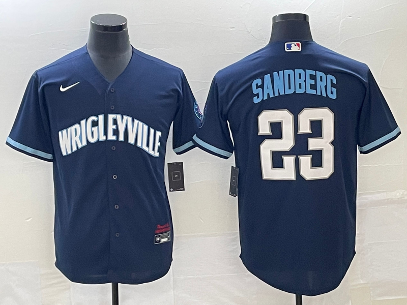 Men's Chicago Cubs Ryne Sandberg #23 Navy City Connect Jersey